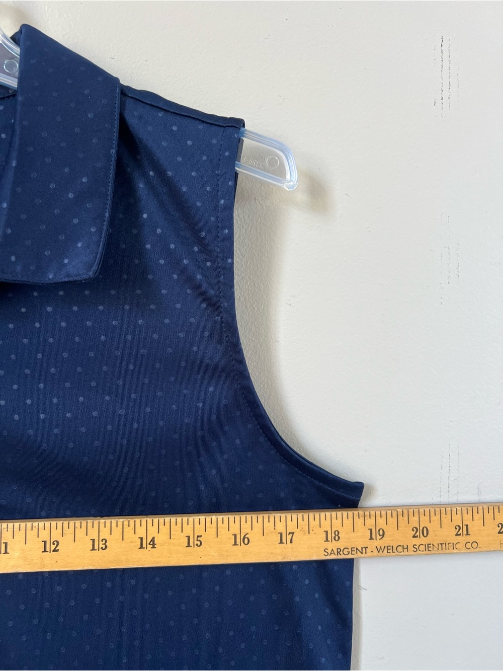 Greg Norman Women's Navy Blue Polka Dot Sleeveless Golf Polo Shirt Large - Picture 5 of 11